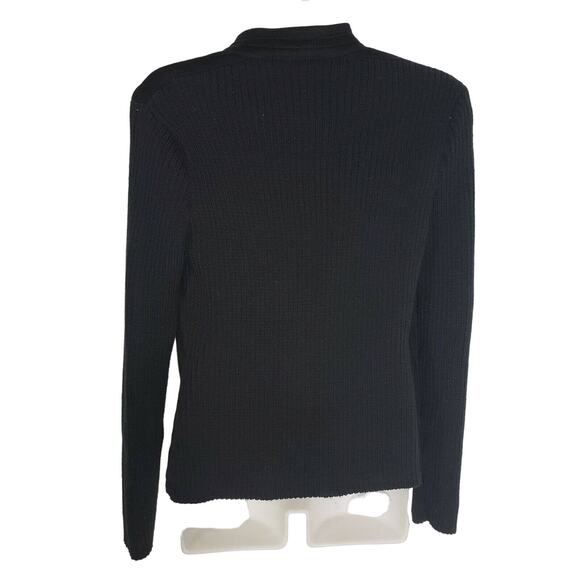 Ruff Hewn Women Jacket Medium M Faux Suede Knit Button Down Long Sleeve Black - Picture 2 of 10